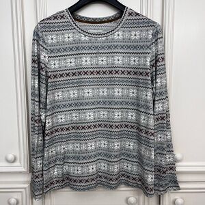 Koolaburra By Ugg Women’s Pullover Shirt Size L Snowflake Winter Long Sleeve Top